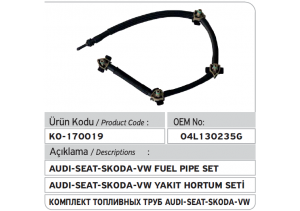 04L130235G Audi Volkswagen Skoda Seat 2.0 TDi Yakıt Hortum Seti